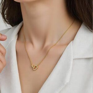 Eternal Bond - Mini Pavé Link Gold Necklace